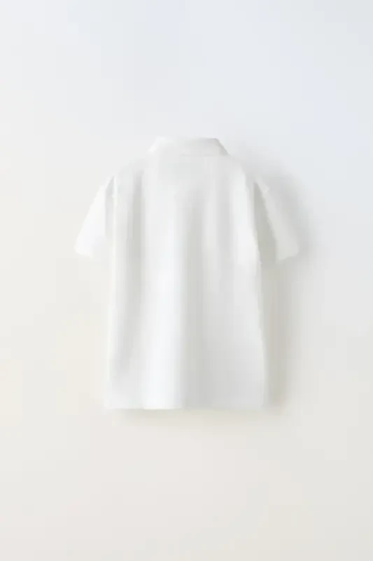 PLAIN BASIC POLO COLLAR T-SHIRT-White - 3