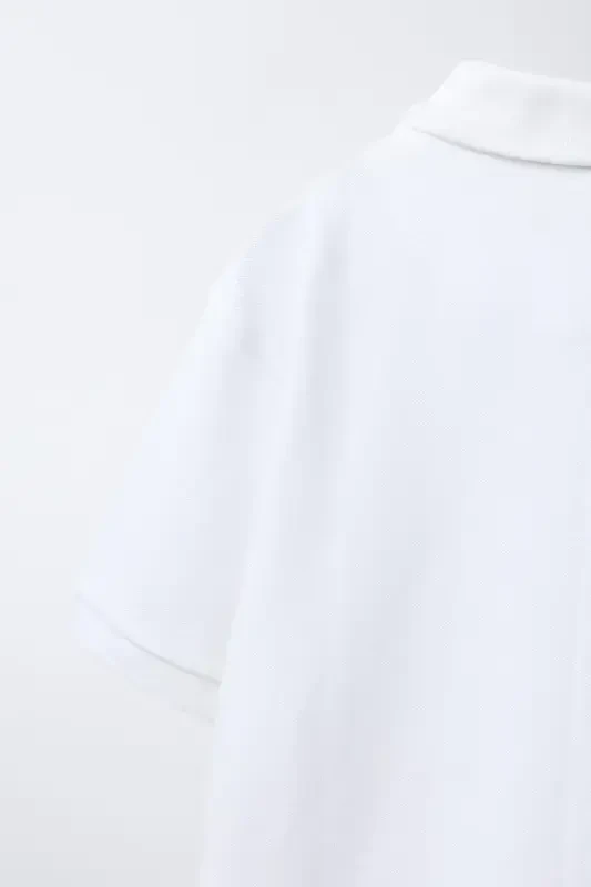 PLAIN BASIC POLO COLLAR T-SHIRT-White - 4