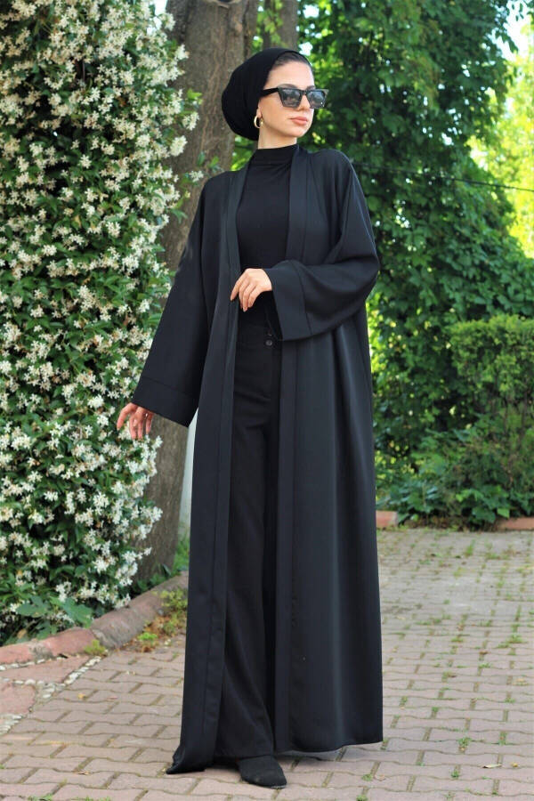 Plain Black Abaya Ferace - 1