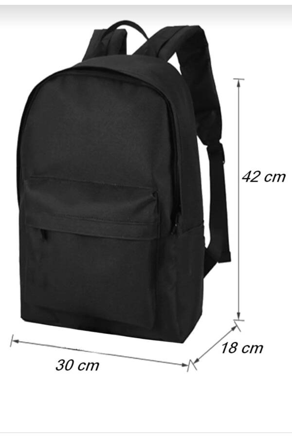 Plain Black Daily Travel Course Backpack - 9