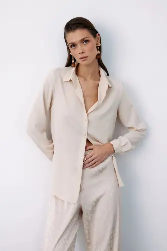 Plain Classic Shirt - Beige 