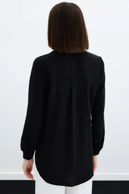 Plain Classic Shirt - Black - 8