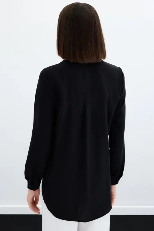 Plain Classic Shirt - Black - 8