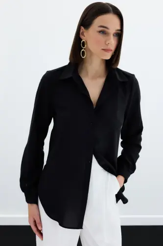 Plain Classic Shirt - Black - 5