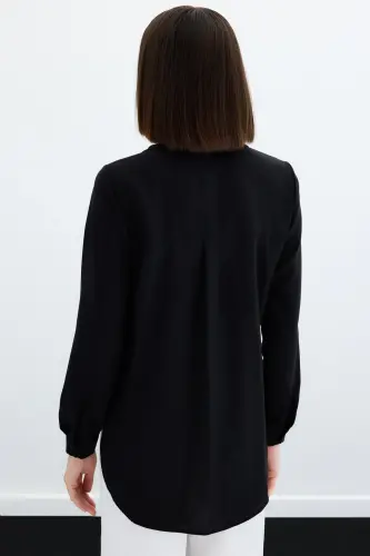 Plain Classic Shirt - Black - 8