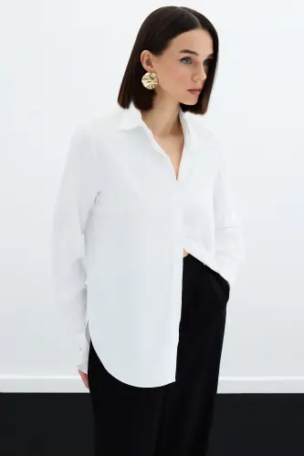 Plain Classic Shirt - Ecru - 3