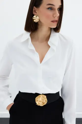 Plain Classic Shirt - Ecru - 5