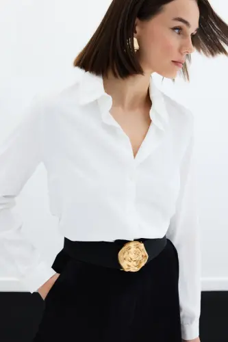 Plain Classic Shirt - Ecru - 6