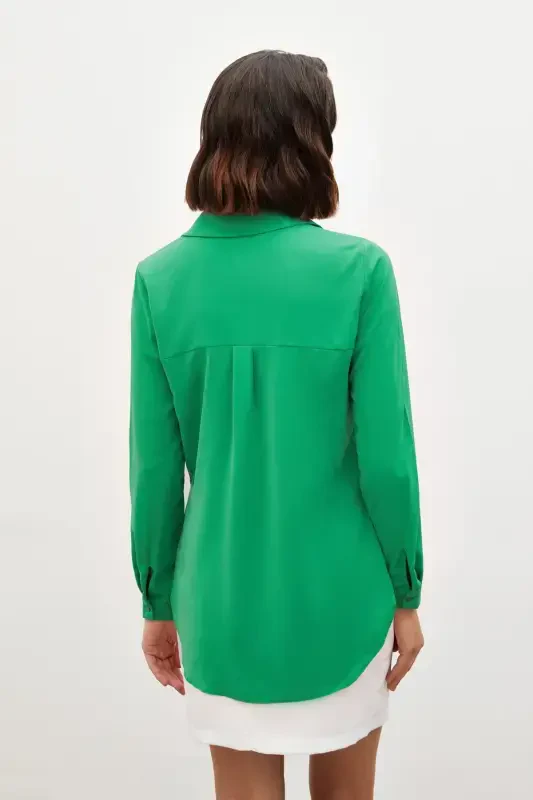 Plain Classic Shirt - Green - 8