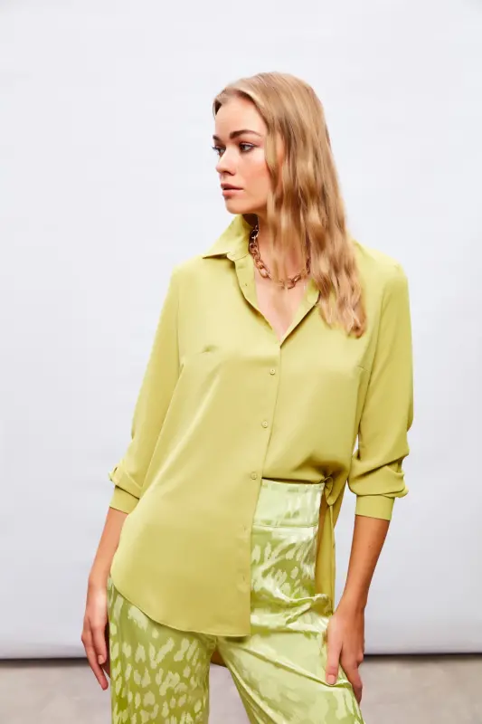 Plain Classic Shirt - OIL GREEN - OIL GREEN - 1