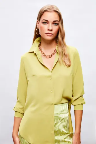 Plain Classic Shirt - OIL GREEN - OIL GREEN - 4