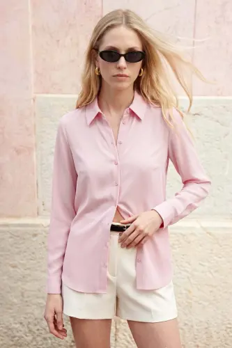 Plain Classic Shirt - Pink - Pink - 1