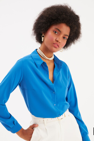 Plain Classic Shirt - Sax Blue - 1