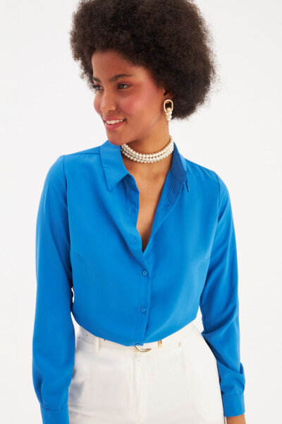 Plain Classic Shirt - Sax Blue - 3