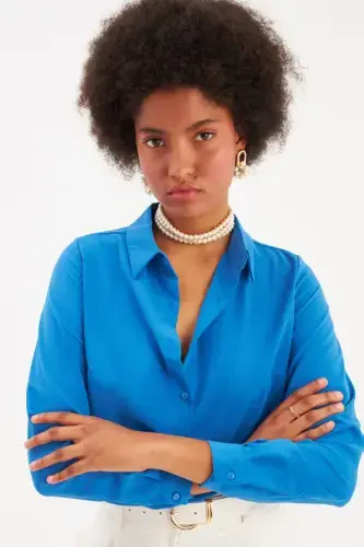 Plain Classic Shirt - Sax Blue - 4