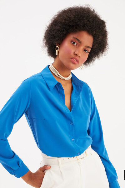 Plain Classic Shirt - Sax Blue - 8