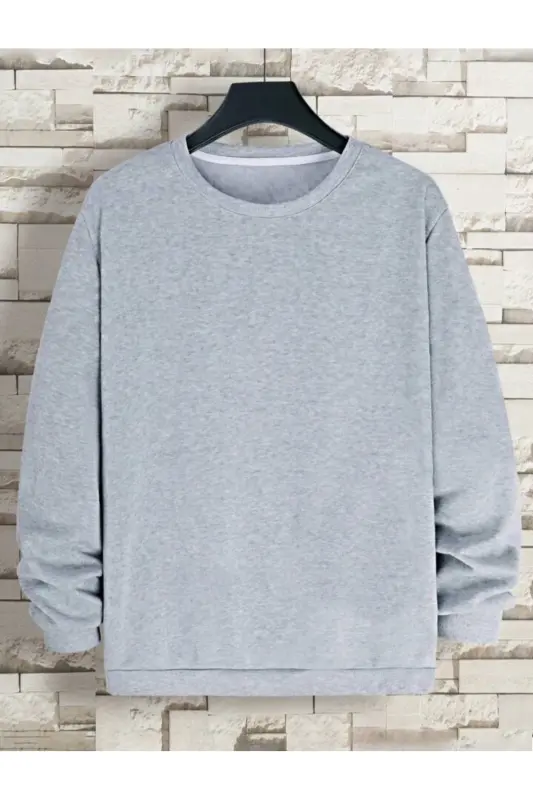 Plain Color Girl/Boy Winter Sweatshirt-Gray - 1