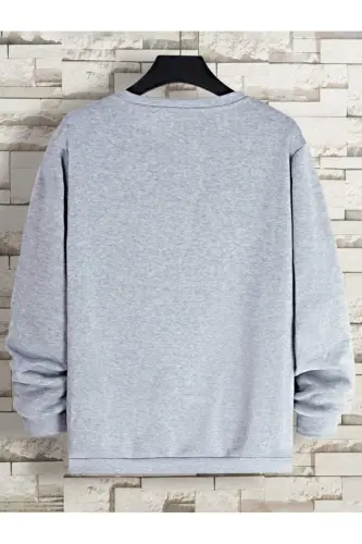 Plain Color Girl/Boy Winter Sweatshirt-Gray - 2