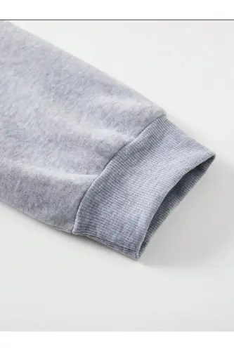 Plain Color Girl/Boy Winter Sweatshirt-Gray - 6