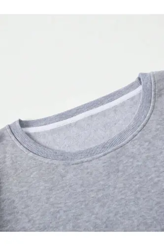 Plain Color Girl/Boy Winter Sweatshirt-Gray - 7