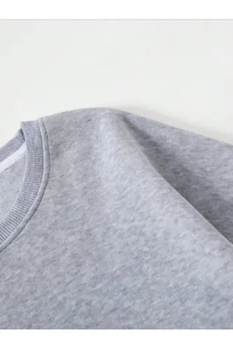 Plain Color Girl/Boy Winter Sweatshirt-Gray - 8