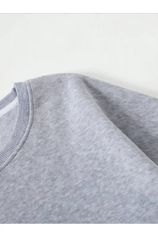 Plain Color Girl/Boy Winter Sweatshirt-Gray - 8