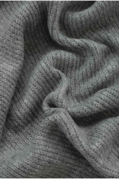 Plain Knit Scarf Grey - 8