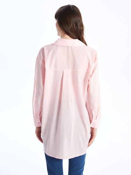 Plain Long Sleeve Oversized Women's Shirt Tunic - 12