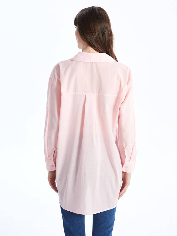 Plain Long Sleeve Oversized Women's Shirt Tunic - 12