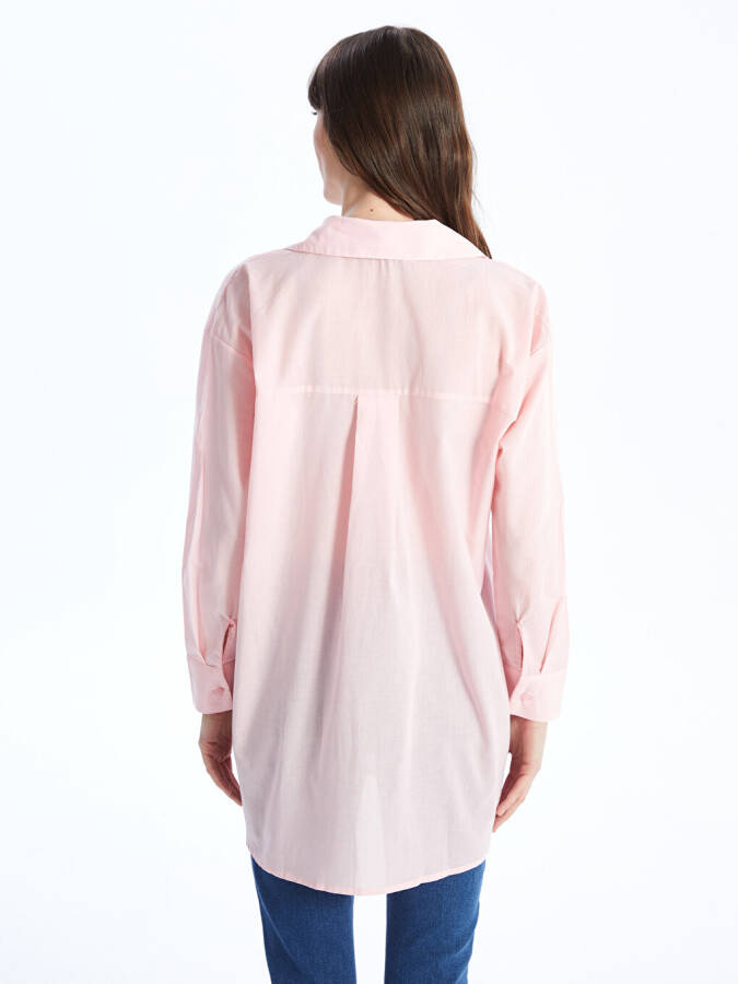 Plain Long Sleeve Oversized Women's Shirt Tunic - 19