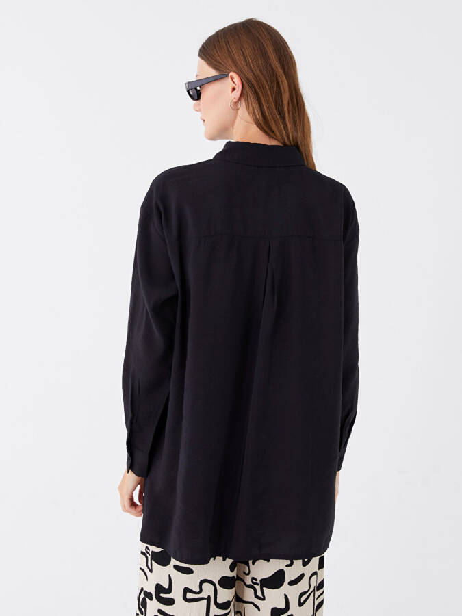 Plain Long Sleeve Oversized Women's Shirt Tunic - 12