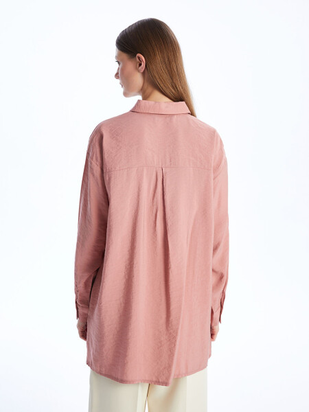 Plain Long Sleeve Oversized Women's Shirt Tunic - 12