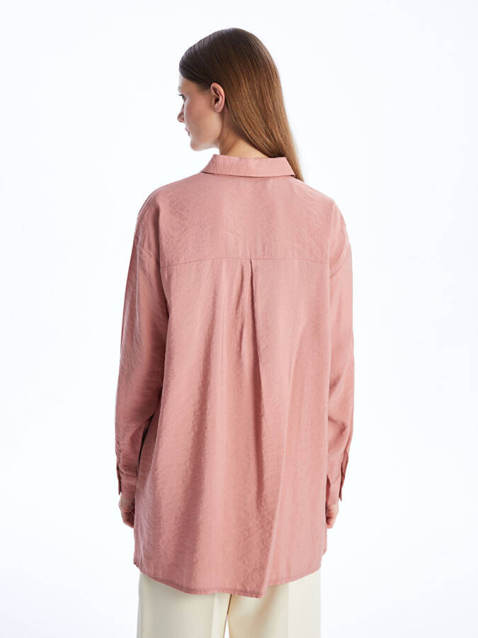 Plain Long Sleeve Oversized Women's Shirt Tunic - 12