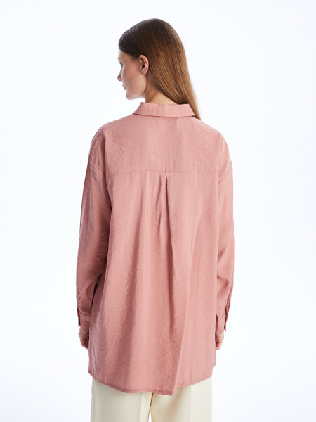 Plain Long Sleeve Oversized Women's Shirt Tunic - 19