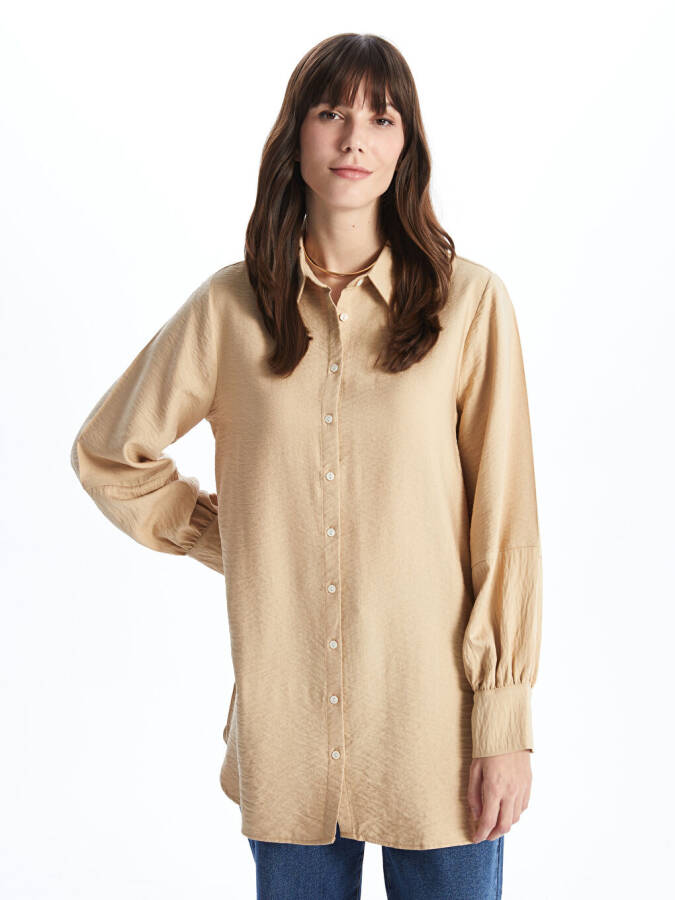 Plain Long Sleeve Women's Shirt Tunic - 9