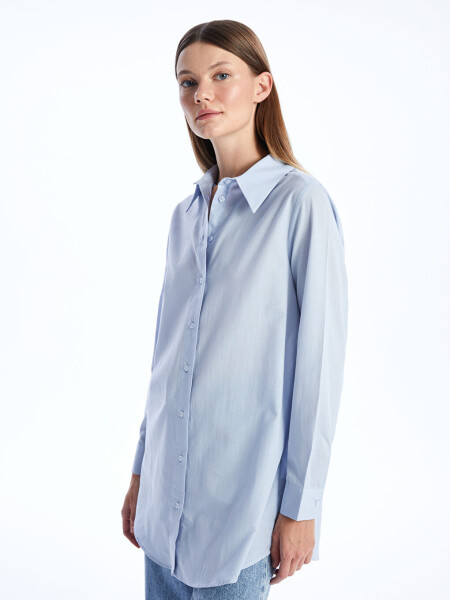 Plain Long Sleeve Women's Shirt Tunic - 8