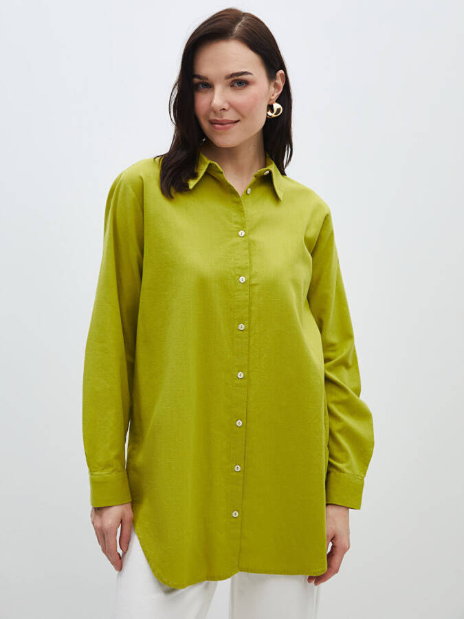 Plain Long Sleeve Women's Shirt Tunic - 8