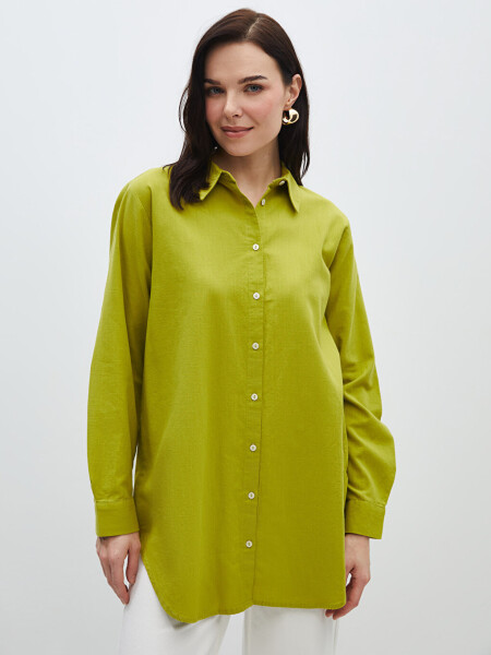 Plain Long Sleeve Women's Shirt Tunic - 15