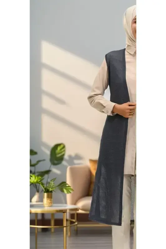 Plain Long Spring Summer Soft Vest, Breathable Light Vest, Plus Size Vest, Mom Vest-Navy Blue - 2