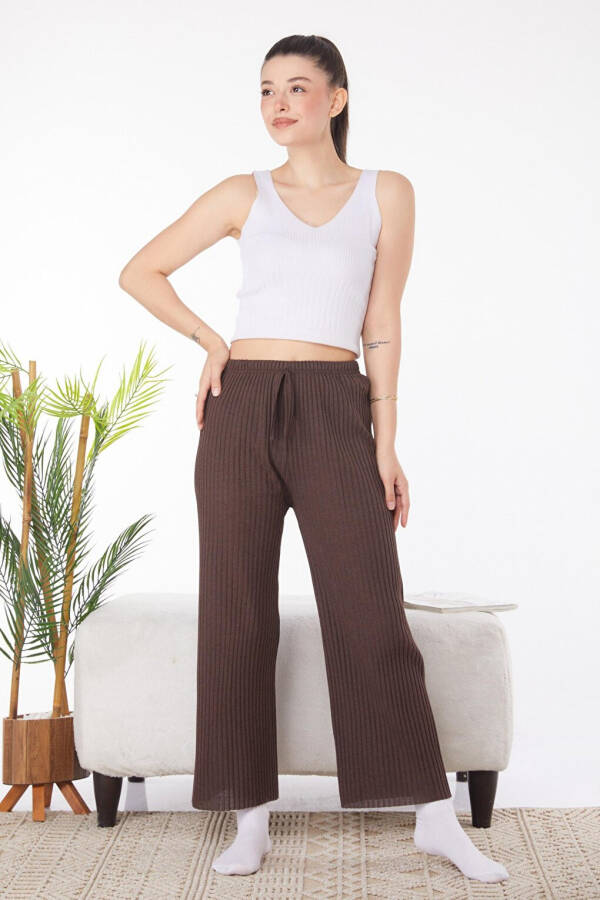 Plain Medium Women's Brown Sweatpants - 25855 - 5