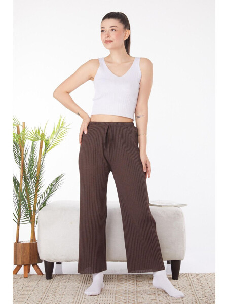 Plain Medium Women's Brown Sweatpants - 25855 - 1