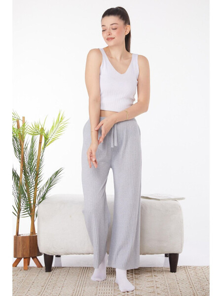 Plain Medium Women's Grey Pajama Bottoms - 25855 - 1