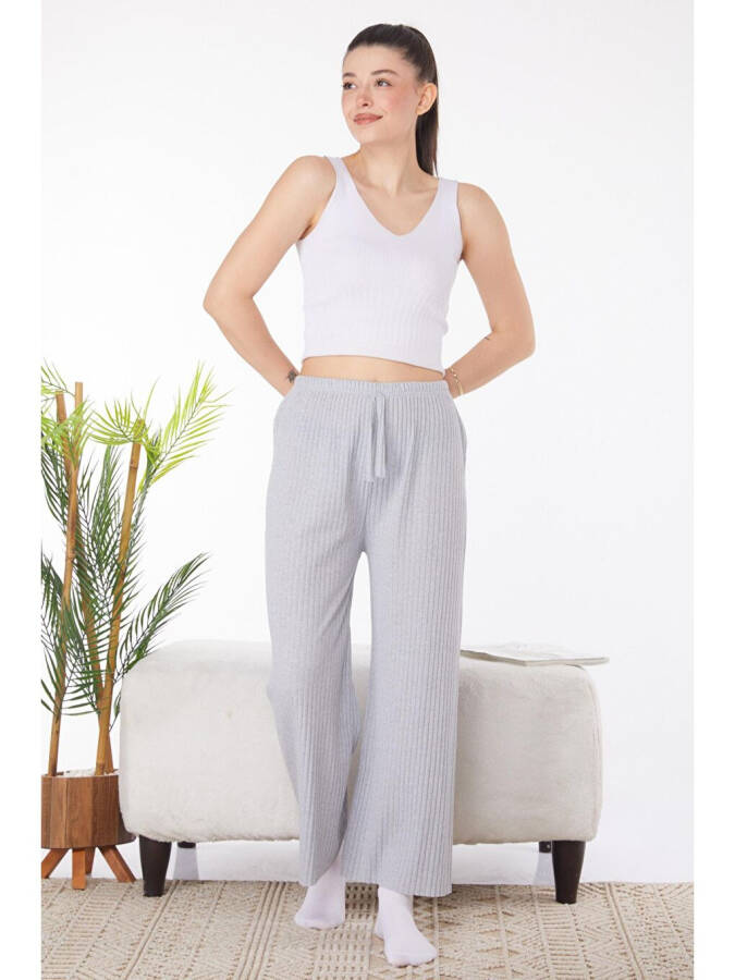 Plain Medium Women's Grey Pajama Bottoms - 25855 - 3