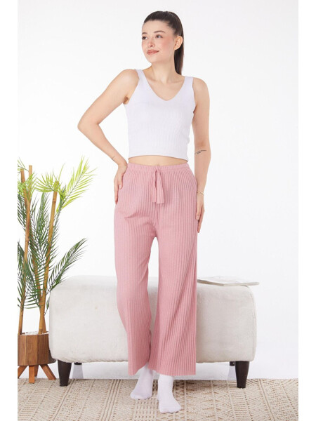 Plain Medium Women's Pink Sweatpants - 25855 - 1