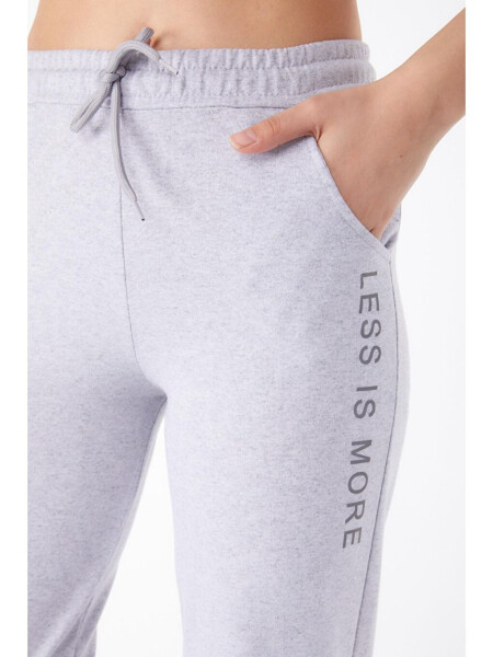 Plain Mid-Rise Women's Grey Sweatpants - 25327 - 12