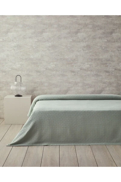 Plain Pamuklu Çift Kişilik Pike Yeşil - ENGLISH HOME