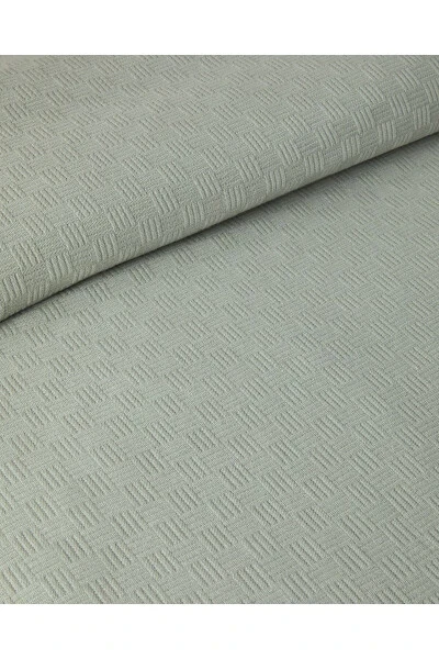Plain Pamuklu Çift Kişilik Pike Yeşil - ENGLISH HOME (1)
