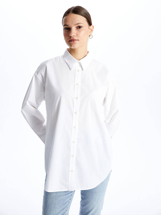 Plain Poplin Women's Shirt Tunic - 8