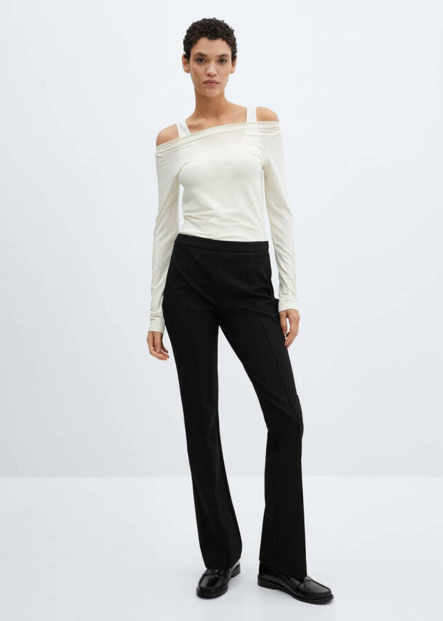 Plain tailored trousers with stitch details - 13