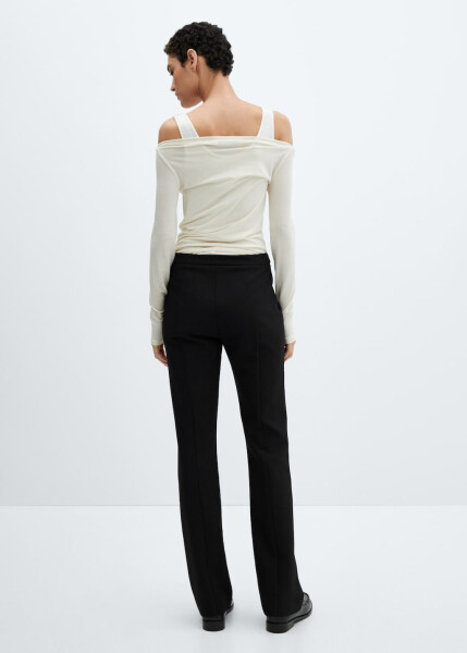 Plain tailored trousers with stitch details - 3